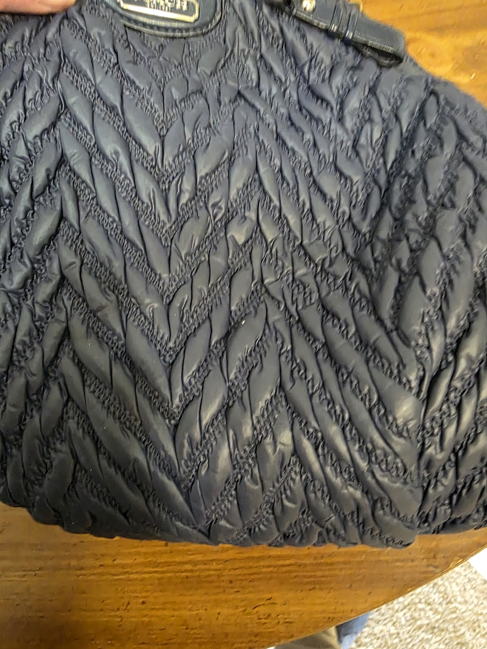 Coach 70th Anniversary  Quilted Navy Satchel with Top Handles - Picture 5 of 10